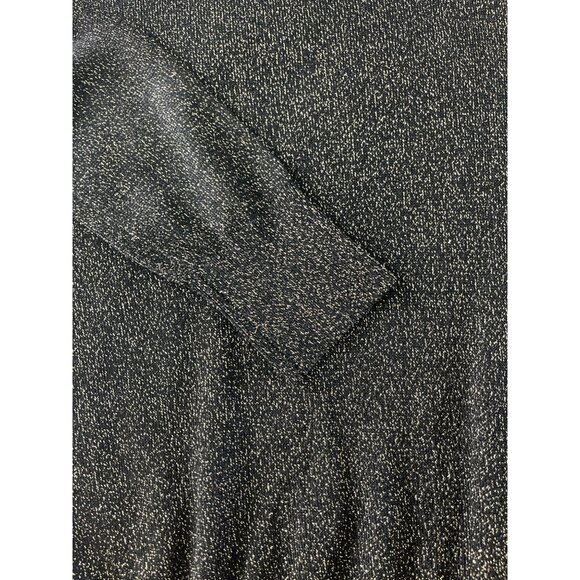 Diane von Furstenberg DVF Black Gold Metallic V-Neck Sweater Oversized‎ Small - Picture 7 of 8